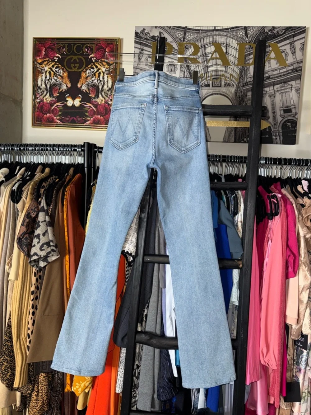 MOTHER The Outsider Sneak Jeans Full Moon Wash Mid Rise Bootcut Size 26 New NWOT
